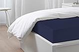 Простыня трикотажная на резинке 180*200*20 темно-синяя ECOTEX, фото 4