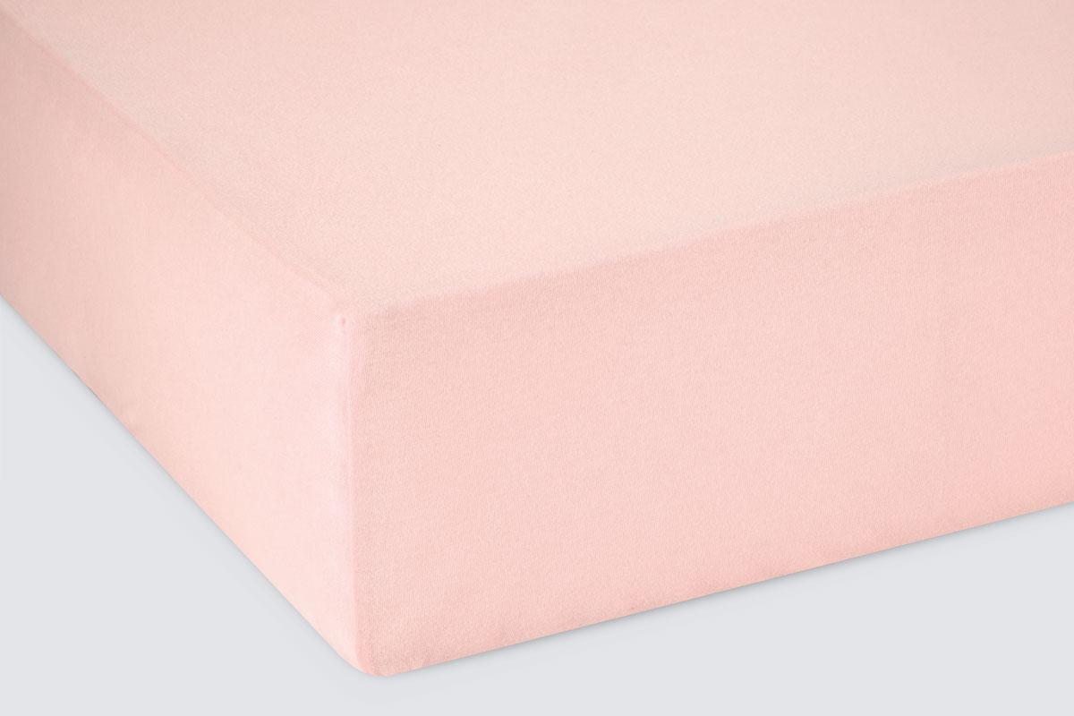 Простыня трикотажная на резинке 180*200*20 розовая ECOTEX