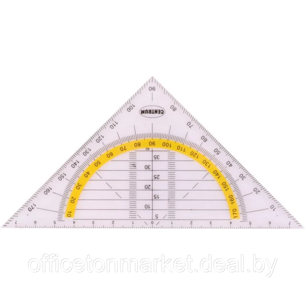Линейка треугольник "Centrum", 16 см, прозрачный - фото 1 - id-p225775714