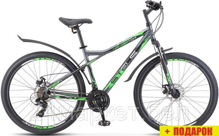 Велосипед Stels Navigator 710 MD 27.5 V020 р.18 2023 (серый/чёрный/зелёный) - фото 1 - id-p225788702
