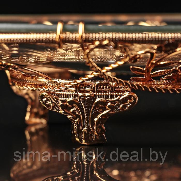 Ваза сервировочная овальная «Хайгарден», 26×18×20,5 см, съёмная ручка, цвет металла золотой - фото 4 - id-p225789567