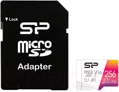 Карта памяти Silicon Power Elite microSDXC 256GB + адаптер (SP256GBSTXBV1V20SP) - фото 2 - id-p225788596