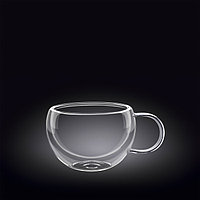 Чашка 250мл с двойными стенками, широкое горлышко, (термо стекло) Wilmax