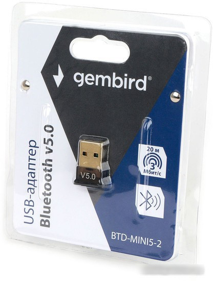 Bluetooth адаптер Gembird BTD-MINI5-2 - фото 2 - id-p225791111