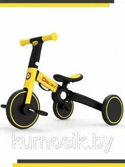 Велосипед-беговел детский 2 в 1 складной DELANIT T801 желтый - фото 1 - id-p144349315
