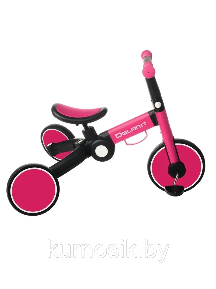Велосипед беговел детский 2 в 1 складной DELANIT T801 розовый - фото 3 - id-p225796286