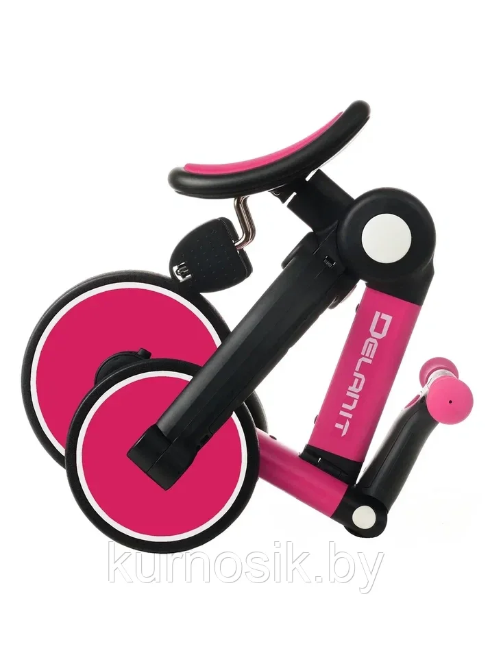 Велосипед беговел детский 2 в 1 складной DELANIT T801 розовый - фото 5 - id-p225796286