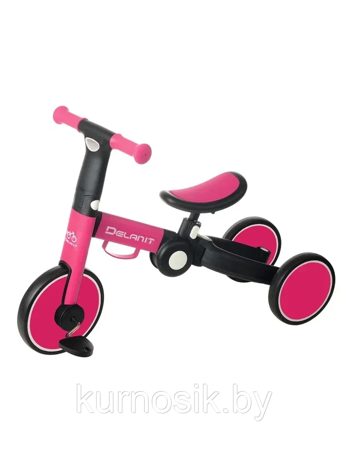 Велосипед беговел детский 2 в 1 складной DELANIT T801 розовый - фото 7 - id-p225796286