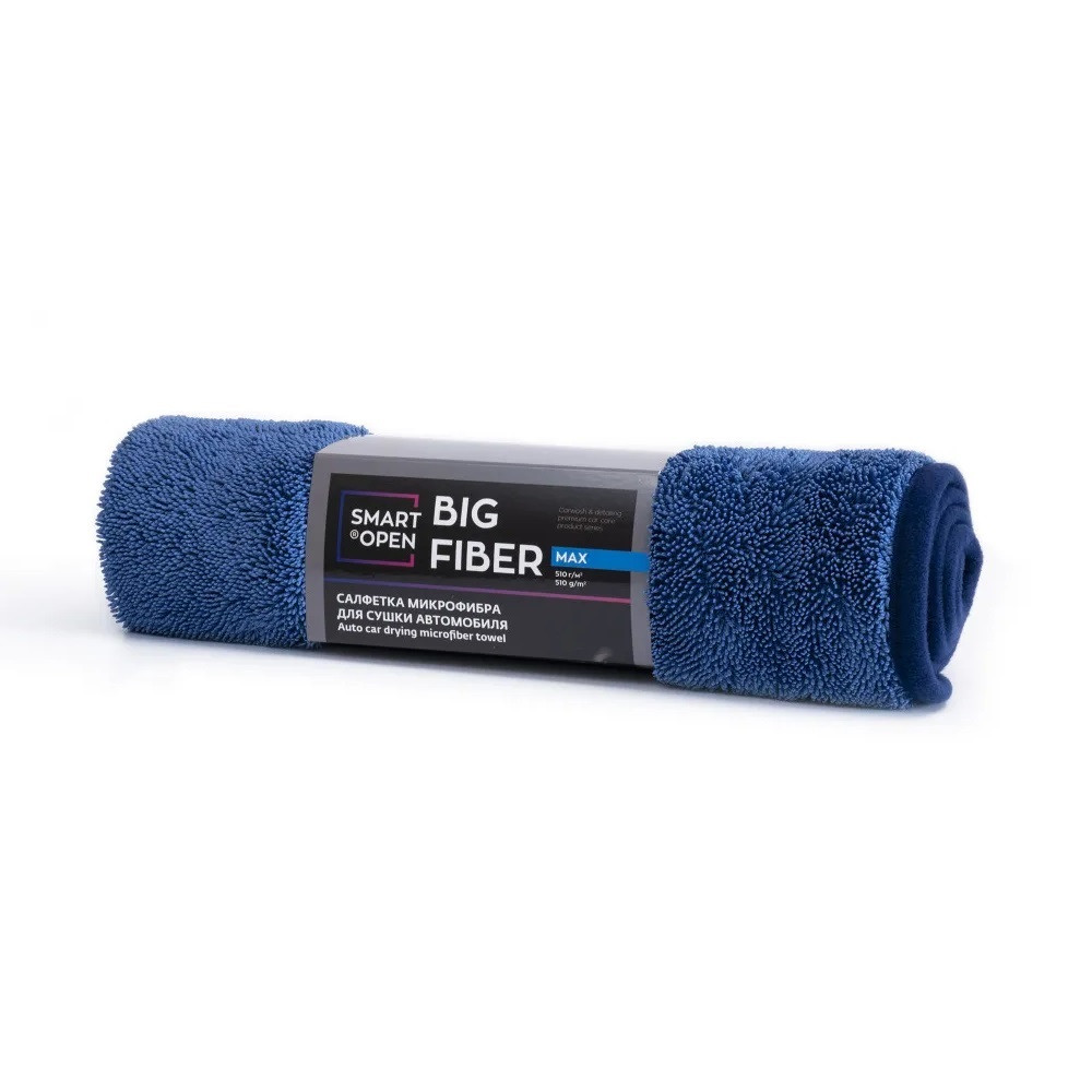 Big Fiber Max - Двухсторонняя салфетка микрофибра для сушки авто | SmartOpen | 60х80см, 610гр/м2