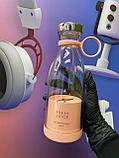 Портативный блендер Fresh Juice Portable mini fruit blender 350ml с беспроводной зарядкой  цвет :белый,розовый, фото 3