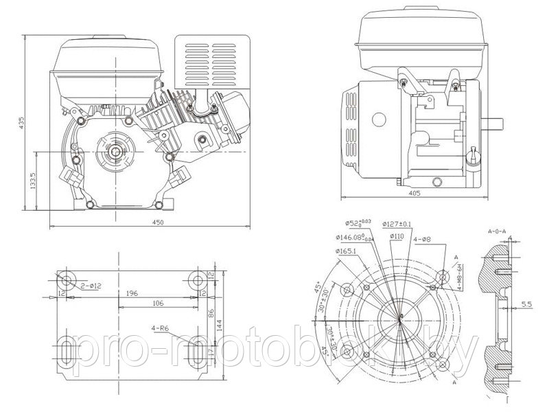 Двигатель Lifan 188F-V(конус 106мм, для генератора) 13лс - фото 5 - id-p169699574