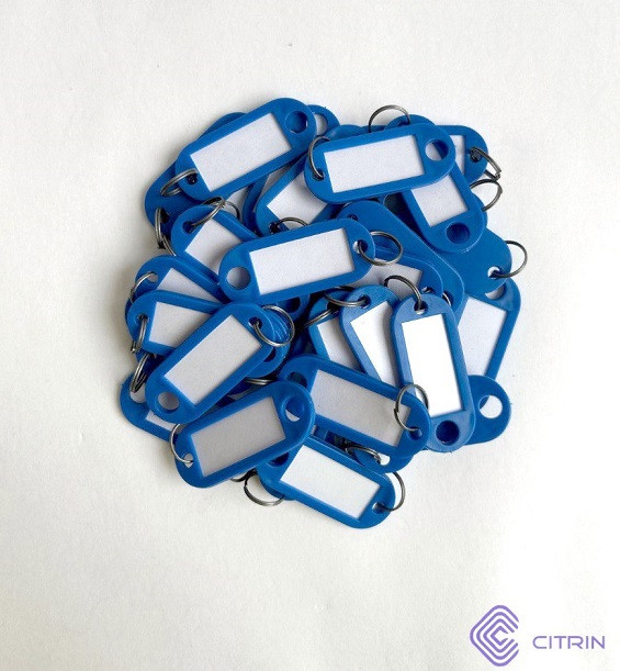 Пластиковая бирка для ключей (синего цвета) - фото 1 - id-p185114835