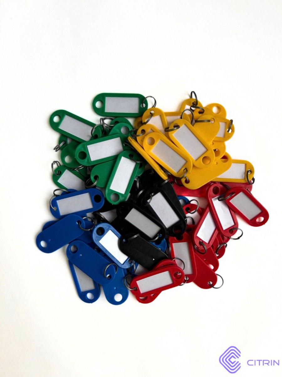 Пластиковая бирка для ключей (синего цвета) - фото 3 - id-p185114835