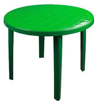 Стол садовый пластиковый разборный АЛЬТЕРНАТИВА М2666 круглый зеленый обеденный для летних уличных кафе - фото 1 - id-p225743300