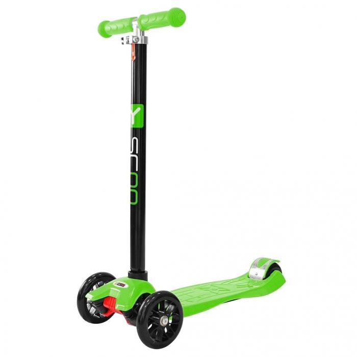 Детский самокат трехколесный Y-SCOO maxi Simple A-20 зеленый кикборд scooter для детей мальчиков девочек - фото 1 - id-p225768054