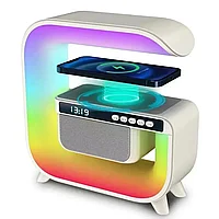 Портативная колонка-ночник с беспроводной зарядкой Led Wireless Charging Speaker G30 (LED- подсветка)