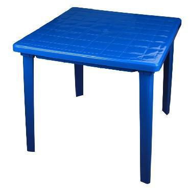Стол садовый пластиковый разборный АЛЬТЕРНАТИВА М2594 квадратный синий обеденный для летних уличных кафе - фото 1 - id-p225743599