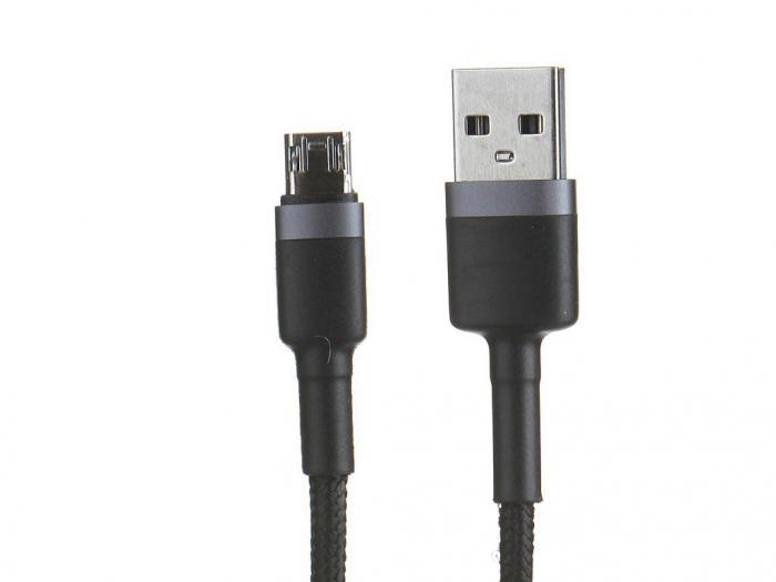 Аксессуар Baseus Cafule Cable USB - MicroUSB 2.4A 50cm Grey-Black CAMKLF-AG1 - фото 1 - id-p225411673
