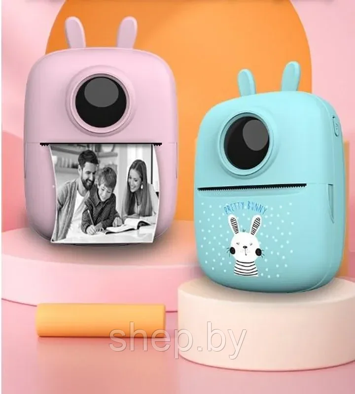 Портативный детский мини принтер Mini Printer D7, электронная игрушка, розовый, голубой - фото 1 - id-p225820227