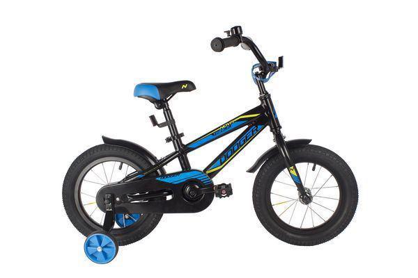 Детский велосипед для мальчиков с приставными колесами NOVATRACK 145ADODGER.BK22 черный - фото 1 - id-p225509964