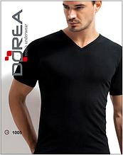 Черная мужская футболка с V-образным вырезом (Супрем)