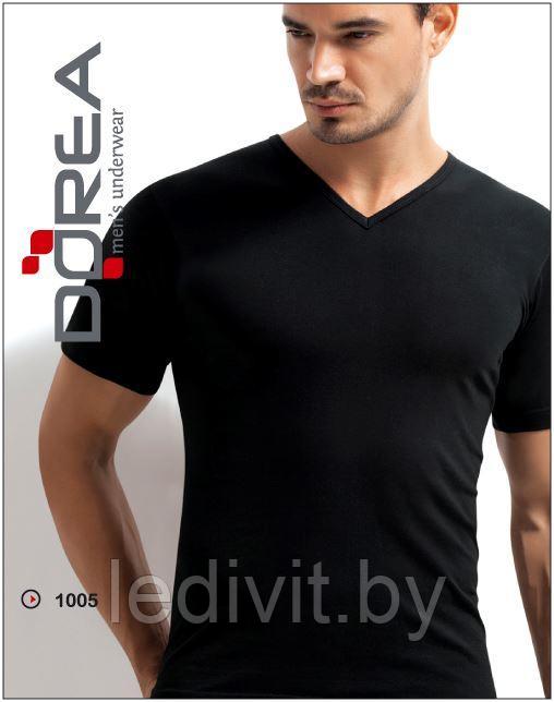 Черная мужская футболка с V-образным вырезом (Супрем) - фото 1 - id-p225821017