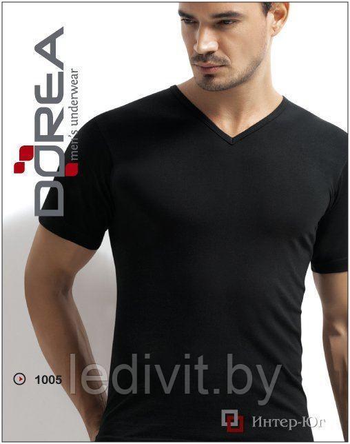Черная мужская футболка с V-образным вырезом (Супрем) - фото 2 - id-p225821017