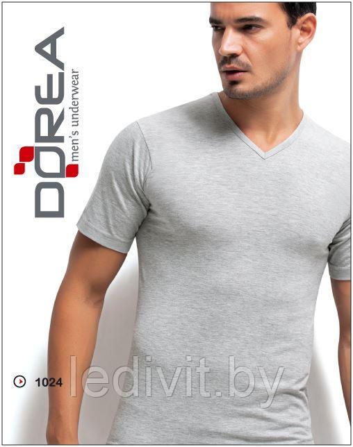 Серая мужская футболка с V-образным вырезом (супрем) - фото 1 - id-p225821019