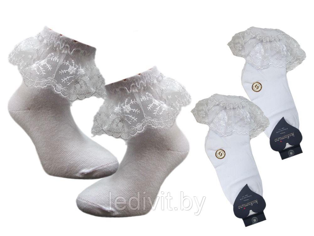 Белые нарядные носки с кружевом для девочки - фото 2 - id-p225821778