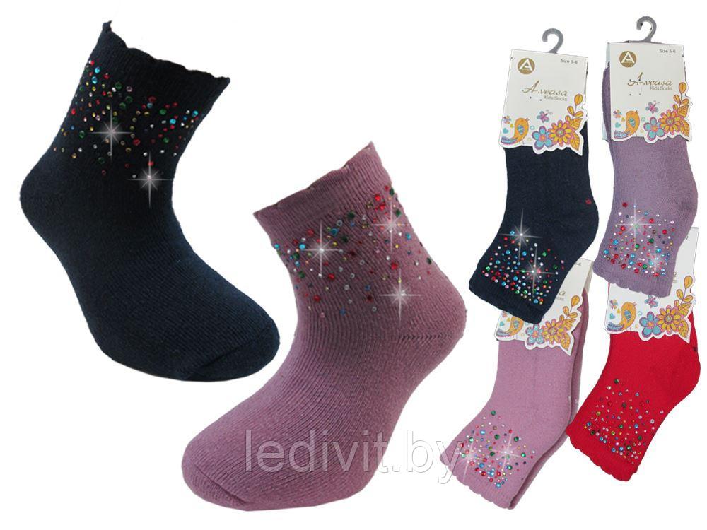 Махровые носки со стразами для девочки - фото 2 - id-p225821186