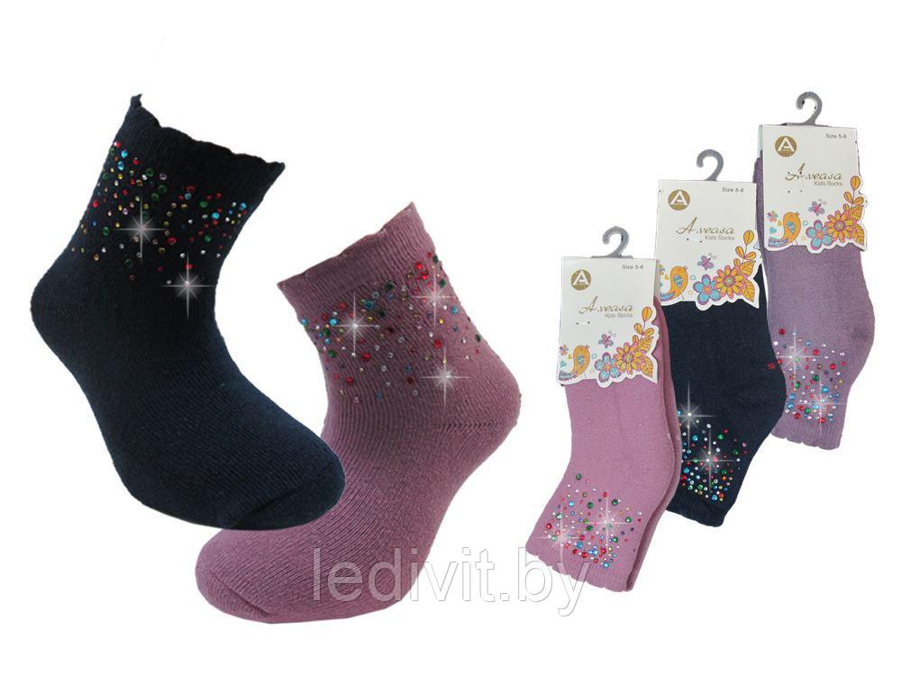 Махровые носки со стразами для девочки - фото 2 - id-p225821187