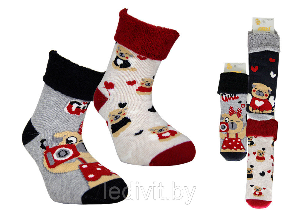 Махровые носки с рисунком для девочки - фото 2 - id-p225821870