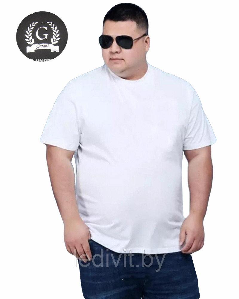 Мужская белая футболка большой размер