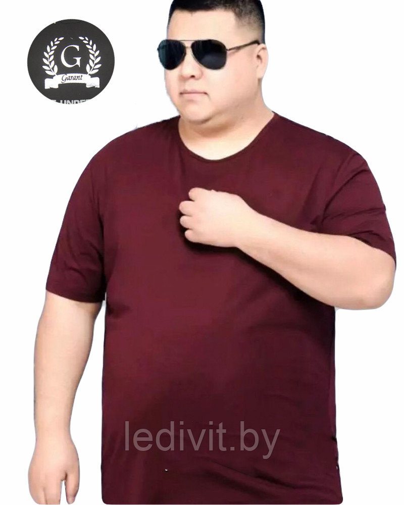 Мужская бордовая футболка большой размер - фото 1 - id-p225822531
