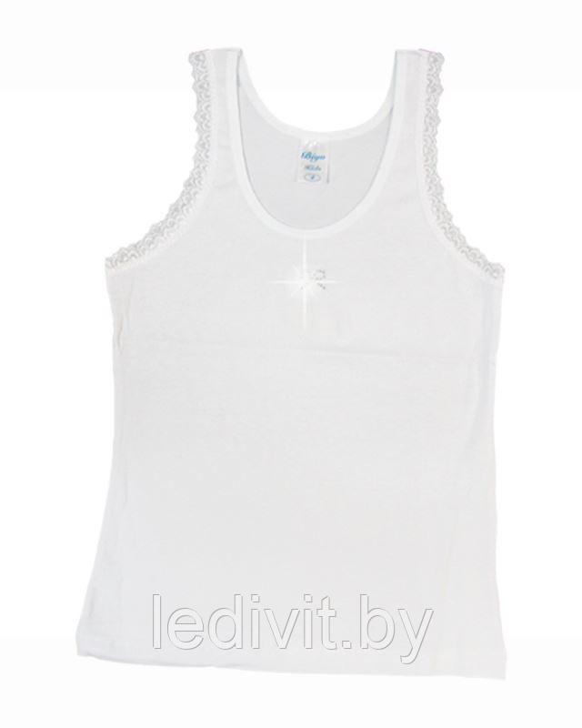 Майка для девочки с кружевом и стразами