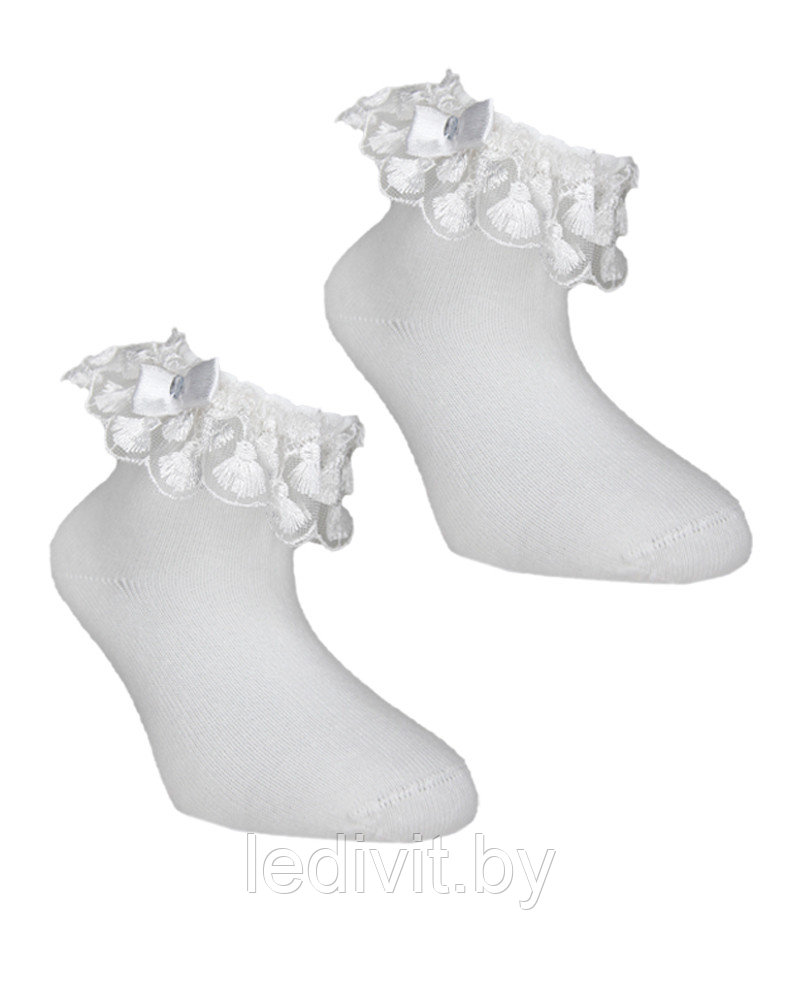 Белые носки с аксессуаром для девочки - фото 1 - id-p225821944