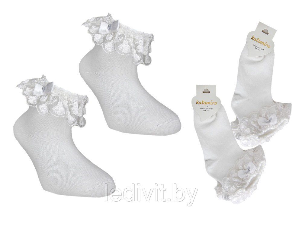 Белые носки с аксессуаром для девочки - фото 2 - id-p225821944