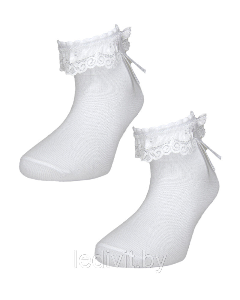 Белые носки с аксессуаром для девочки - фото 1 - id-p225821962