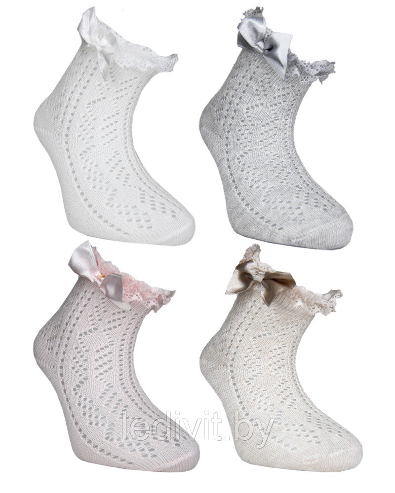 Ажурные носки с аксессуаром для девочки - фото 1 - id-p225821983