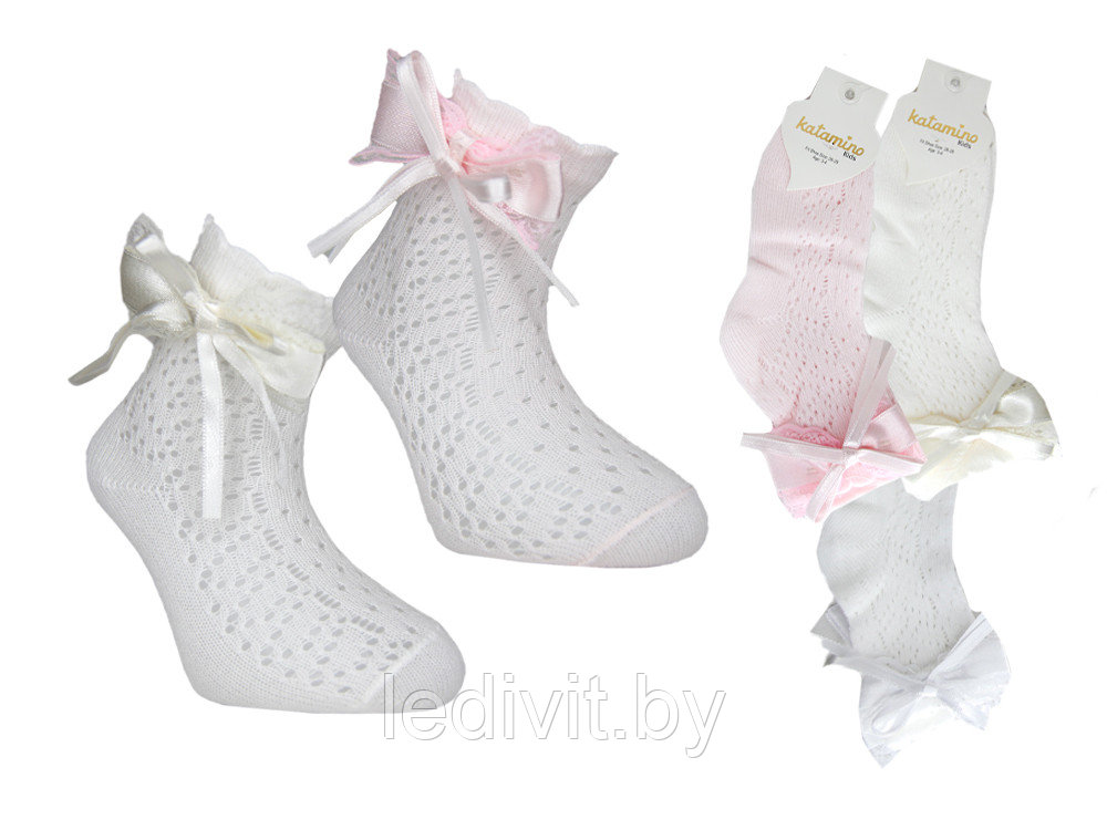 Ажурные носки с аксессуаром для девочки - фото 2 - id-p225821984