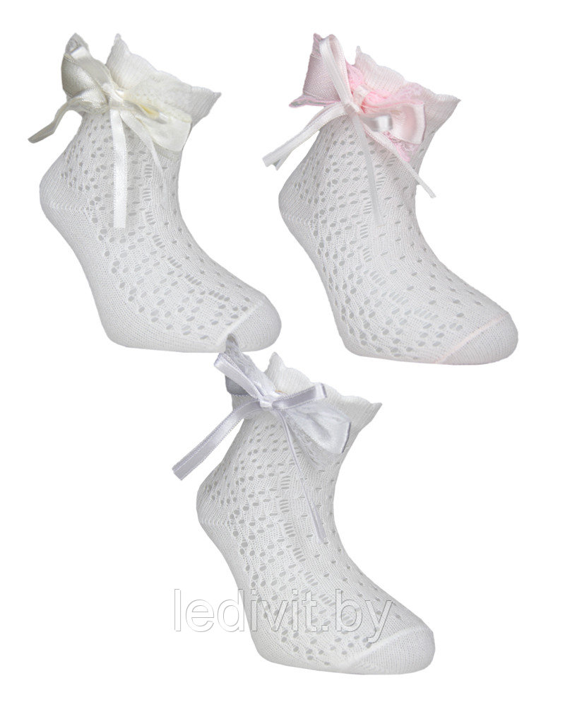 Ажурные носки с аксессуаром для девочки - фото 1 - id-p225821985