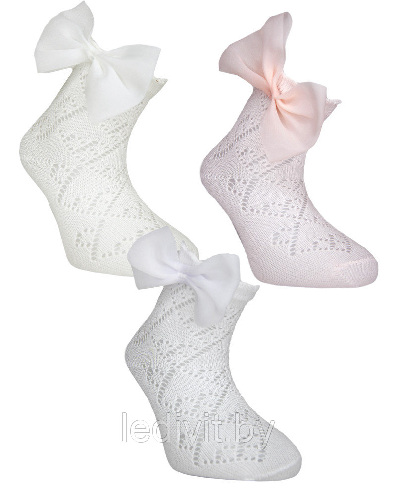 Ажурные носки с аксессуаром для девочки - фото 1 - id-p225821987