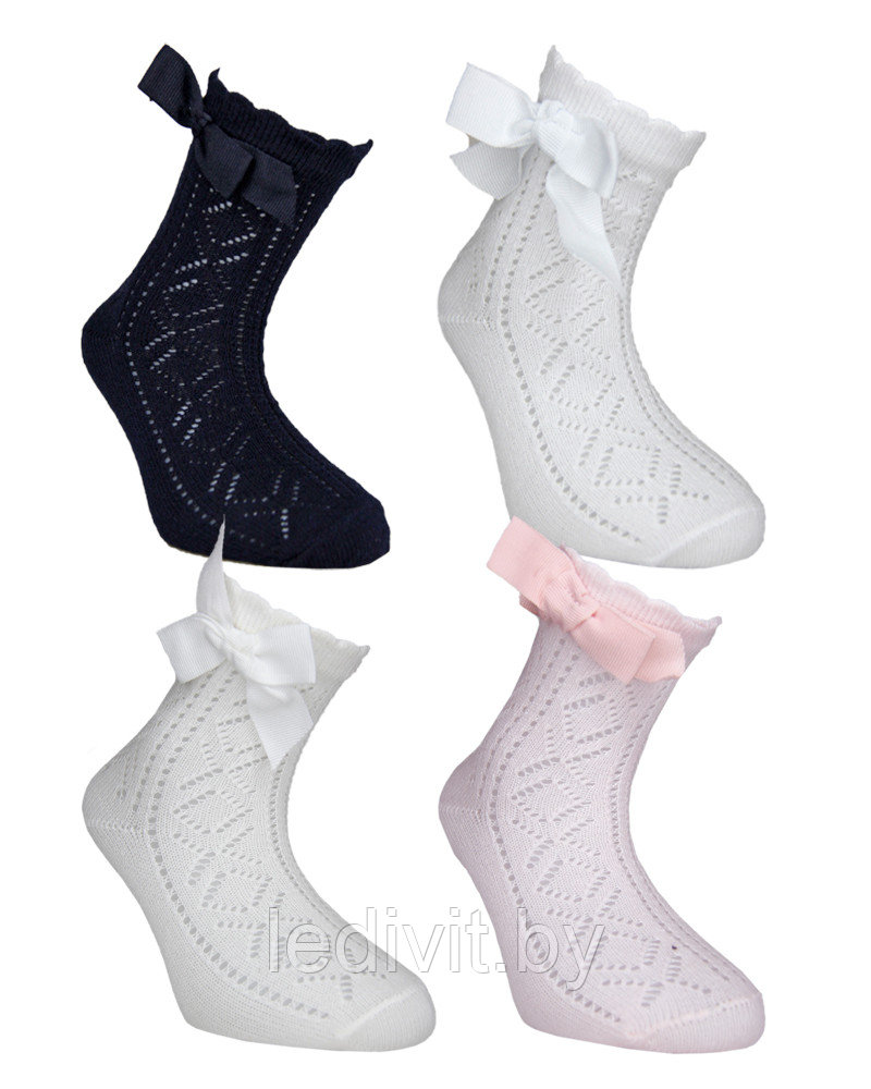 Ажурные носки с аксессуаром для девочки - фото 1 - id-p225821988