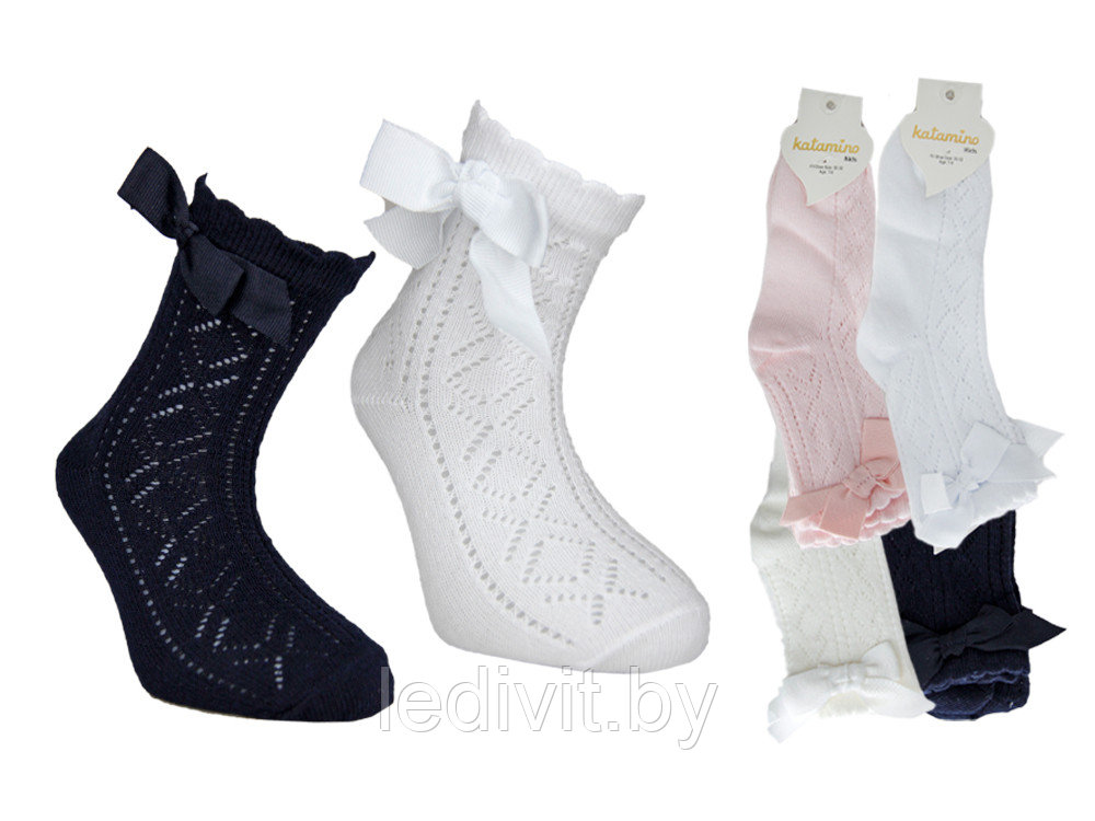 Ажурные носки с аксессуаром для девочки - фото 2 - id-p225821988