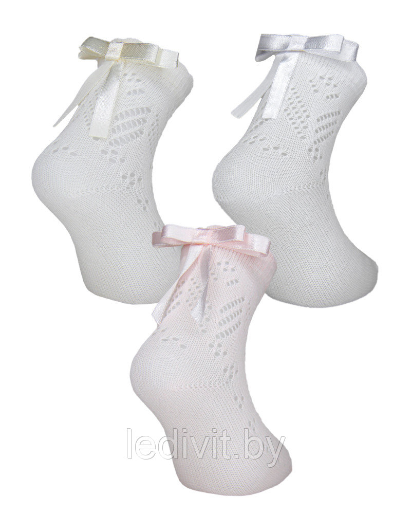 Ажурные носки с аксессуаром для девочки - фото 1 - id-p225821990