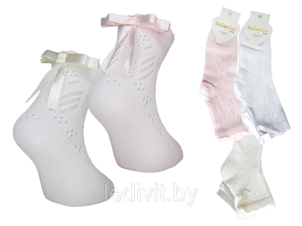 Ажурные носки с аксессуаром для девочки - фото 2 - id-p225821991