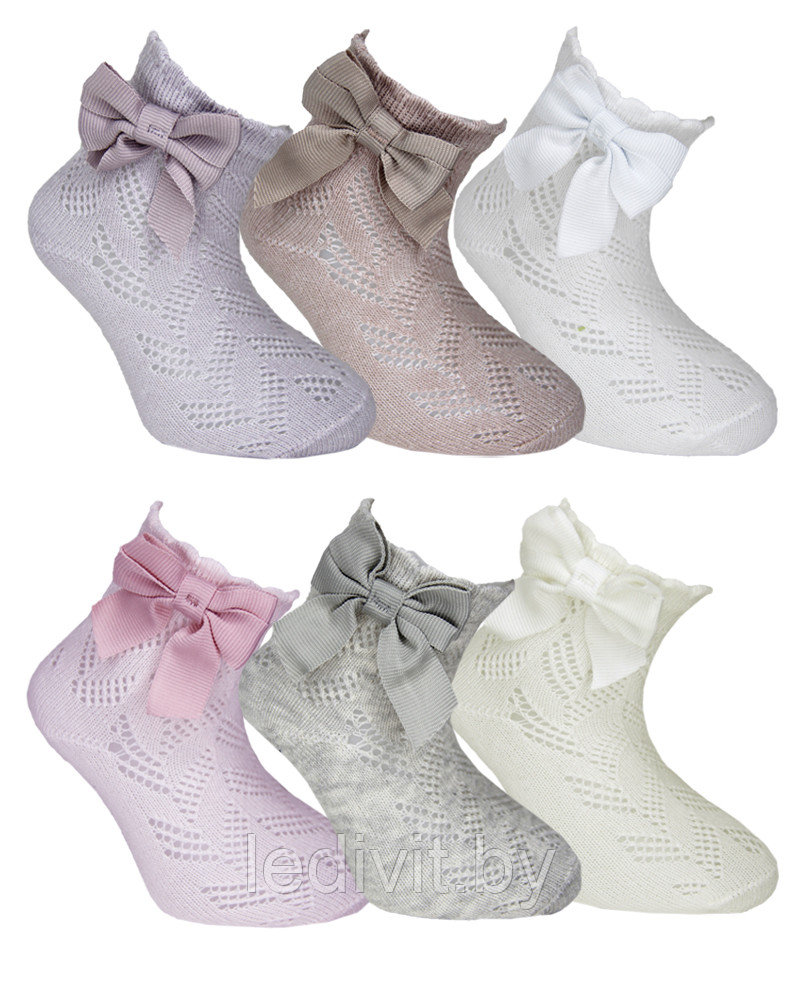 Ажурные носки с аксессуаром для девочки - фото 1 - id-p225821992