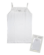 Майка для девочки  с кружевом белая