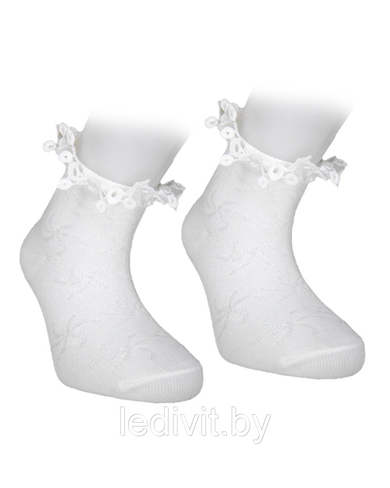 Белые носки с кружевом для девочки - фото 1 - id-p225822017