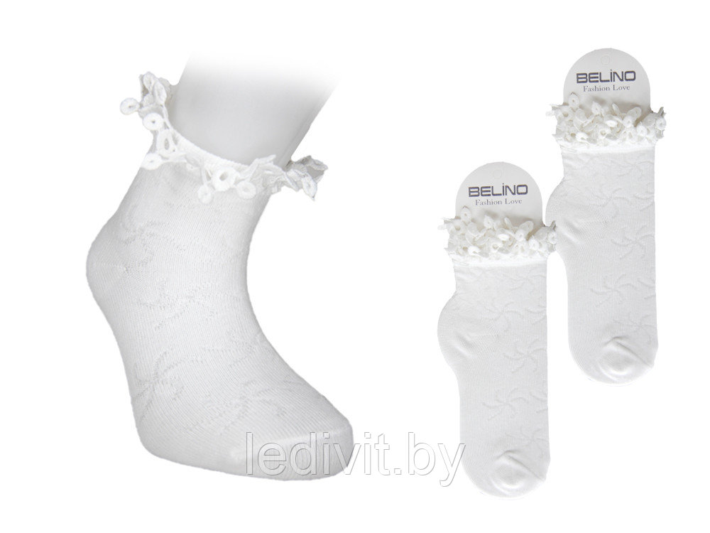 Белые носки с кружевом для девочки - фото 2 - id-p225822017